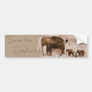 AUTOCOLLANT DE VOITURE FAMILLE DES ÉLÉPHANTS
