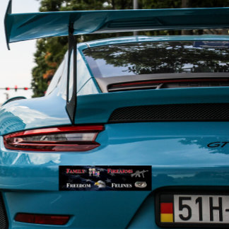 Autocollant De Voiture family, firearms, freedom and felines bumper stick