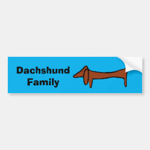 Autocollant De Voiture Famous Abstrait Dachshund Family, modifier le text