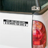 Autocollant De Voiture Femme Et Chien Manquant De Récompense Pour Chien (Sur camion)