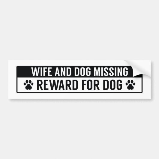 Autocollant De Voiture Femme Et Chien Manquant De Récompense Pour Chien (Devant)