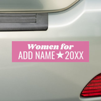 Autocollant De Voiture Femmes pour votre candidate - rose et blanc