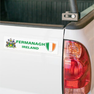 Autocollant De Voiture Fermanagh Irlande Crest et drapeau irlandais
