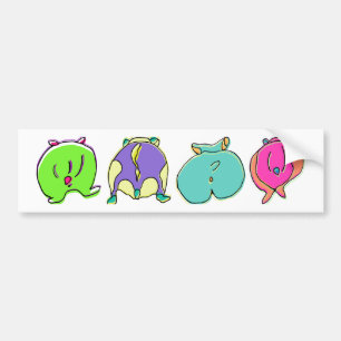 Autocollant De Voiture Fesses de hamster colorées