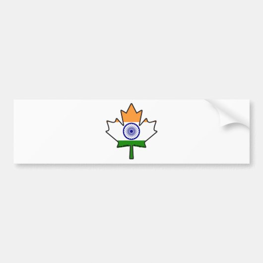 Autocollant De Voiture Feuille d'érable indienne de drapeau (Devant)