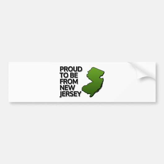 Autocollant De Voiture Fier d'être du New Jersey (Devant)