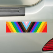 Autocollant De Voiture FIERTÉ LGBT (Progress Pride) (En voiture)
