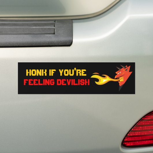 Autocollant De Voiture Fiery Devil's Head "Feeling Devilish" (En voiture)
