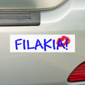 AUTOCOLLANT DE VOITURE FILAKIA ! GREC POUR LES 'BAISERS (En voiture)