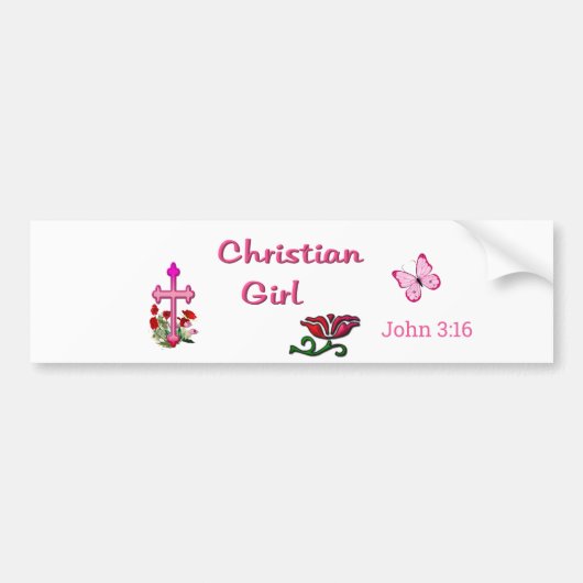 Autocollant De Voiture Fille chrétienne  (Devant)
