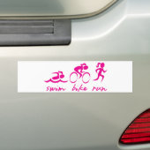 Autocollant De Voiture Fille courue par vélo de bain tri (En voiture)