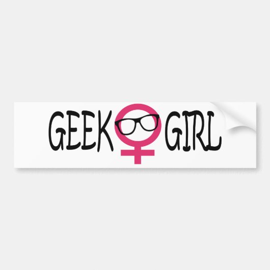 Autocollant De Voiture Fille de geek (Devant)