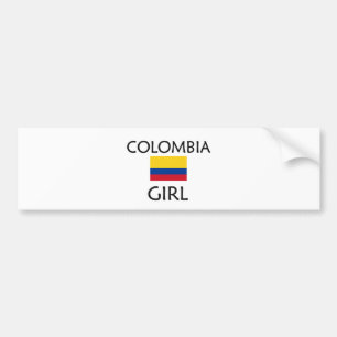 AUTOCOLLANT DE VOITURE FILLE DE LA COLOMBIE