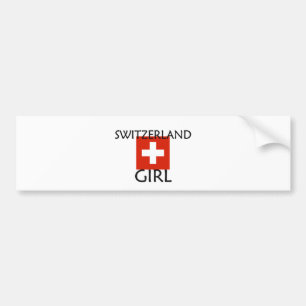 AUTOCOLLANT DE VOITURE FILLE DE LA SUISSE
