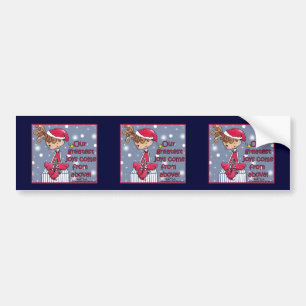Autocollant De Voiture Fille de Noël - Joie d'en haut
