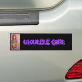 Autocollant De Voiture Fille d'ukulélé (En voiture)
