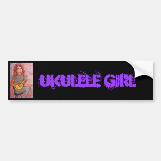 Autocollant De Voiture Fille d'ukulélé (Devant)