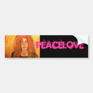 Autocollant De Voiture fille hippie PeaceLove