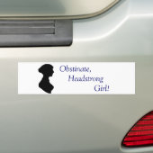 Autocollant De Voiture Fille obstinée de Jane Austen (En voiture)