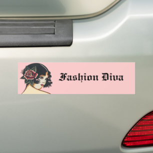 Autocollant De Voiture Fille Retro Féminine