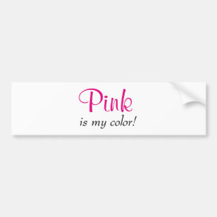 Autocollant De Voiture Fille Rose est ma citation de couleur