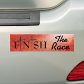 Autocollant De Voiture Finissez la citation de bible de course (En voiture)