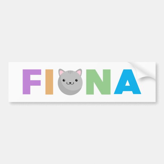 Autocollant De Voiture Fiona Grey or Ginger Cat Bumper Sticker (Devant)