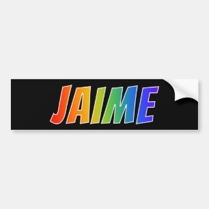 Autocollant De Voiture First Name "JAIME": Fun Rainbow Coloring