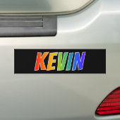 Autocollant De Voiture First Name "KEVIN": Fun Rainbow Coloring (En voiture)