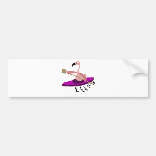 Autocollant De Voiture Flamant rose drôle Kayaking