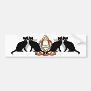 Autocollant De Voiture Flamme Triquetra de Pentgagram de chats