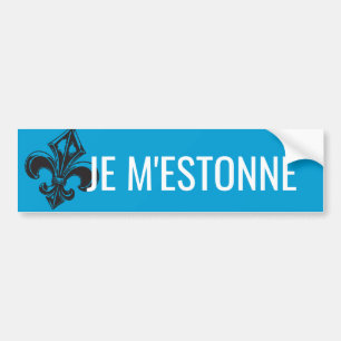 Autocollant De Voiture Fleur de lys Québec je m'estonne -VOTRE TEXTE