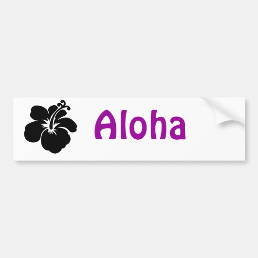 Autocollant De Voiture Fleur de noir aloha (Devant)