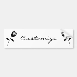 Autocollant De Voiture Fleur de Saint-Valentin noire Thunder_Cove