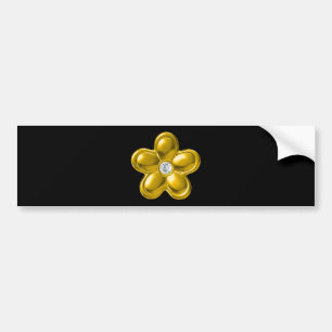 AUTOCOLLANT DE VOITURE FLEUR D'OR AVEC DIAMONDE