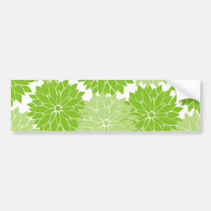 Autocollant De Voiture Fleur vert assez fleurit motif floral