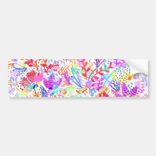 Autocollant De Voiture Fleurs abstraites jolies et colorées motifs