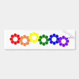 Autocollant De Voiture Fleurs d'arc-en-ciel de gay pride