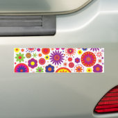 Autocollant De Voiture Fleurs d'arc-en-ciel de hippie (En voiture)