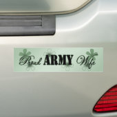 Autocollant De Voiture Fleurs fières de vert d'épouse d'armée (En voiture)