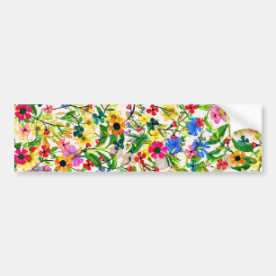 Autocollant De Voiture Fleurs florales printanières jolies et colorées