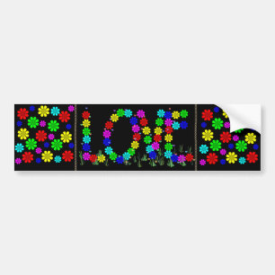 Autocollant De Voiture Fleurs hippies d'amour