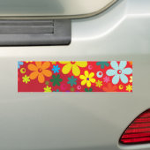 Autocollant De Voiture Flower power en rouge (En voiture)