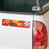 Autocollant De Voiture Flower power en rouge (Sur camion)