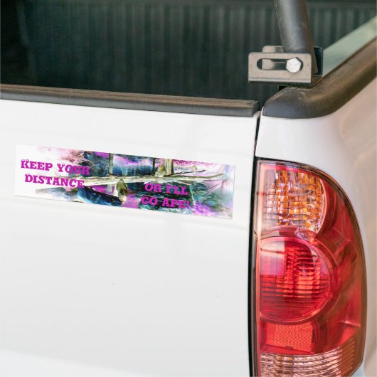 Autocollant De Voiture Forêt amusante Allez-y Gardez votre distance (Sur camion)
