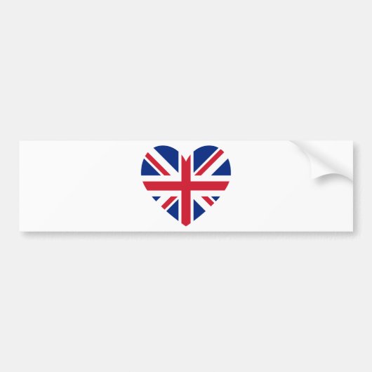 Autocollant De Voiture Forme cardiaque Union Jack (Devant)