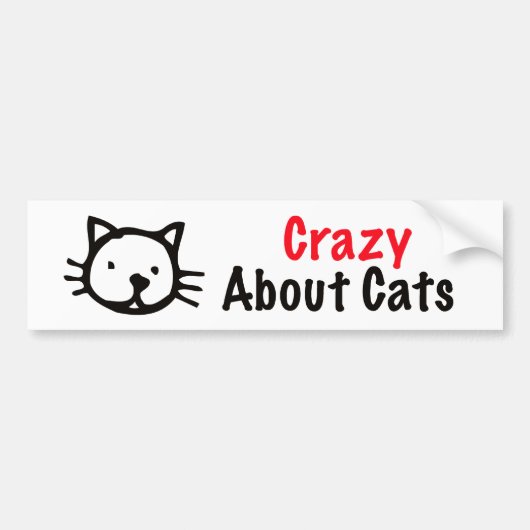 Autocollant De Voiture Fou au sujet des chats (Devant)