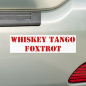 Autocollant De Voiture Fox-trot de tango de whiskey (En voiture)