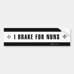AUTOCOLLANT DE VOITURE + FREIN POUR DES NONNES +