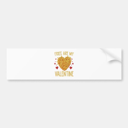 Autocollant De Voiture Frites Sont Mon Valentin (Devant)